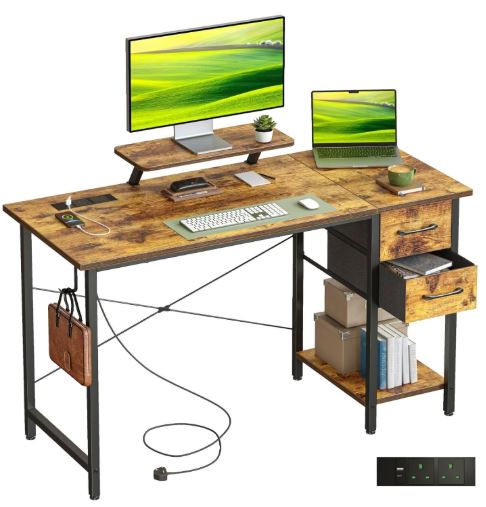 domshoct computer desk for small spaces with drawers