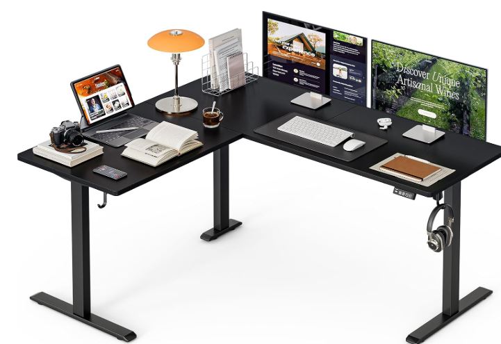 grandder office desk for multiple monitors l shaped