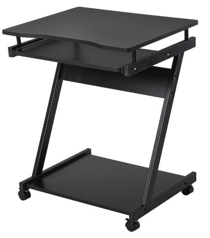 homcom computer desk with sliding keyboard tray