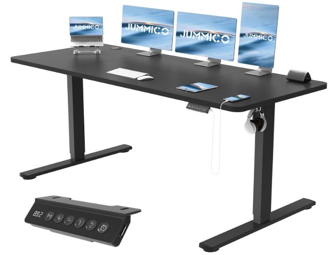 jummico adjustable standing desk for 3 monitors