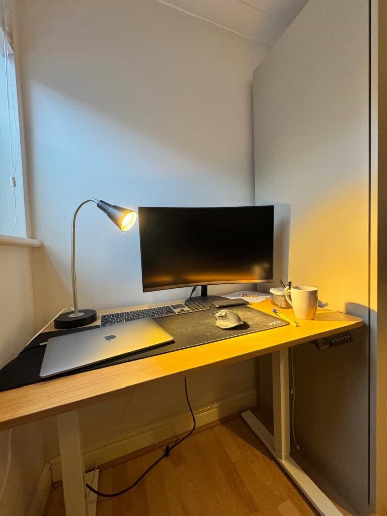 our own purchase testing view of flexispot computer desk with cable management our unboxing package arrival home office for several weeks to months