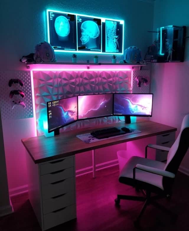 aesthetic gaming setup with x ray