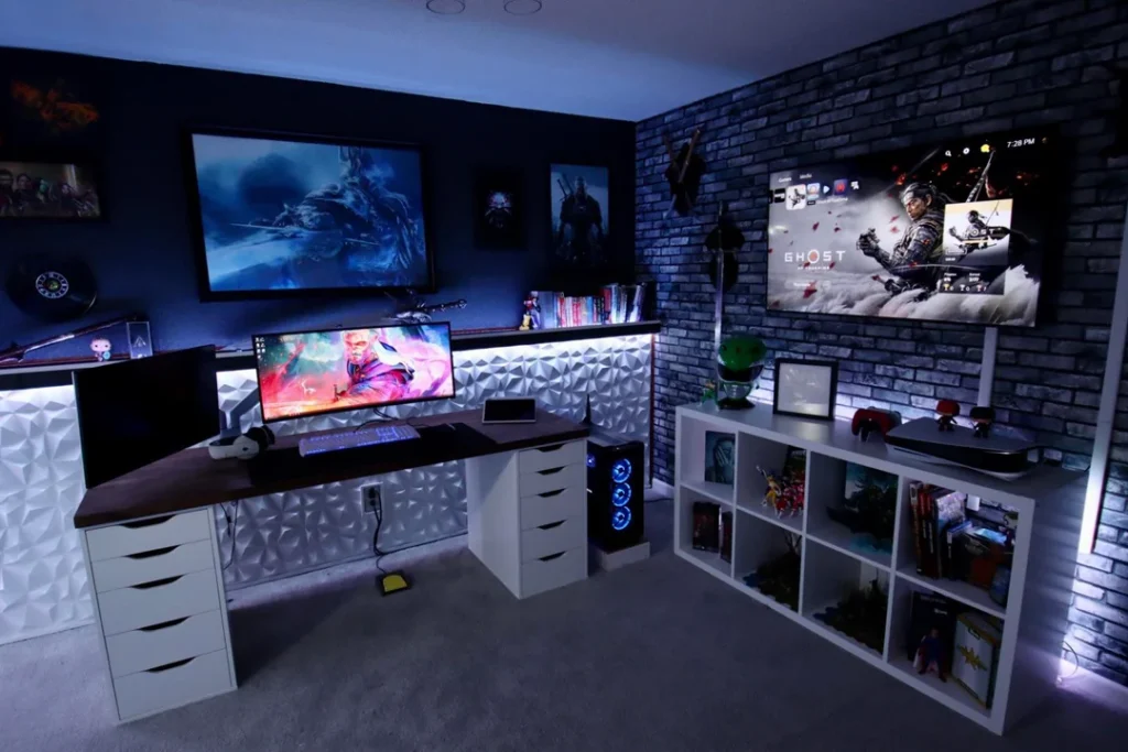 fully dedicated gaming room setup i built