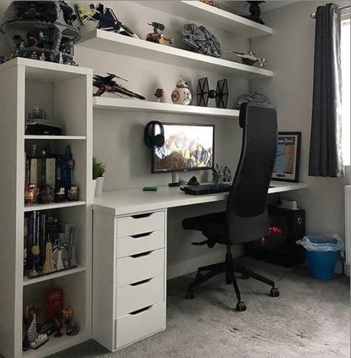 gaming table setup with storage organized options