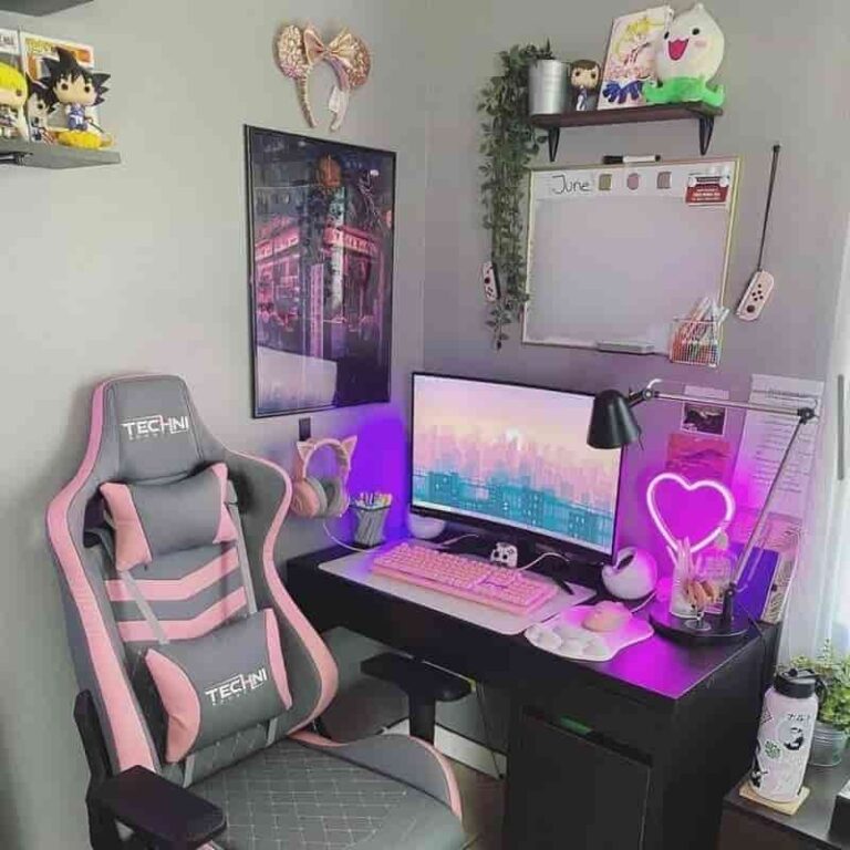 gray gamer girl setup with wall storage 768x768